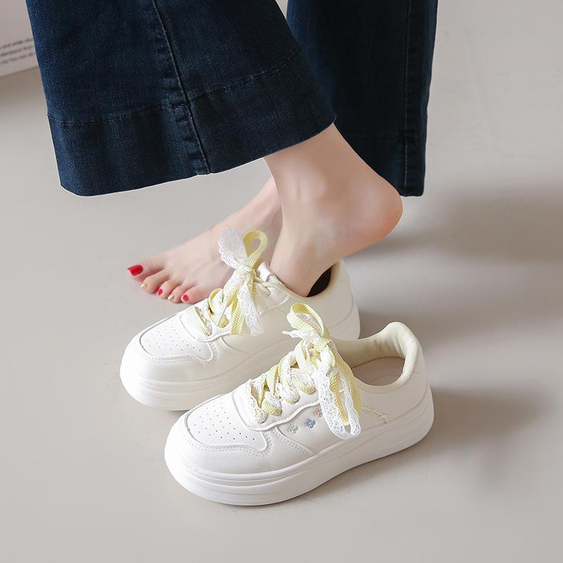 2025 autumn new macaron little white shoes women's leather surface student board shoes casual shoes increase ins tide N8002