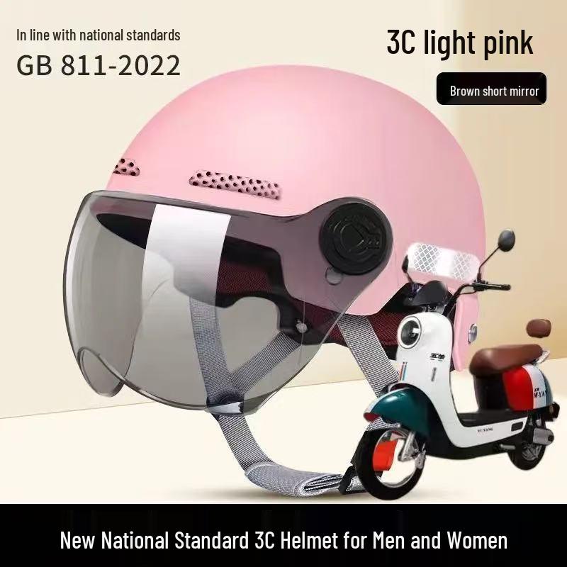 3C Certified Summer Motorcycle Half-Helmet for Men & Women, with Sun Protection, Universal All-Season Riding Hat