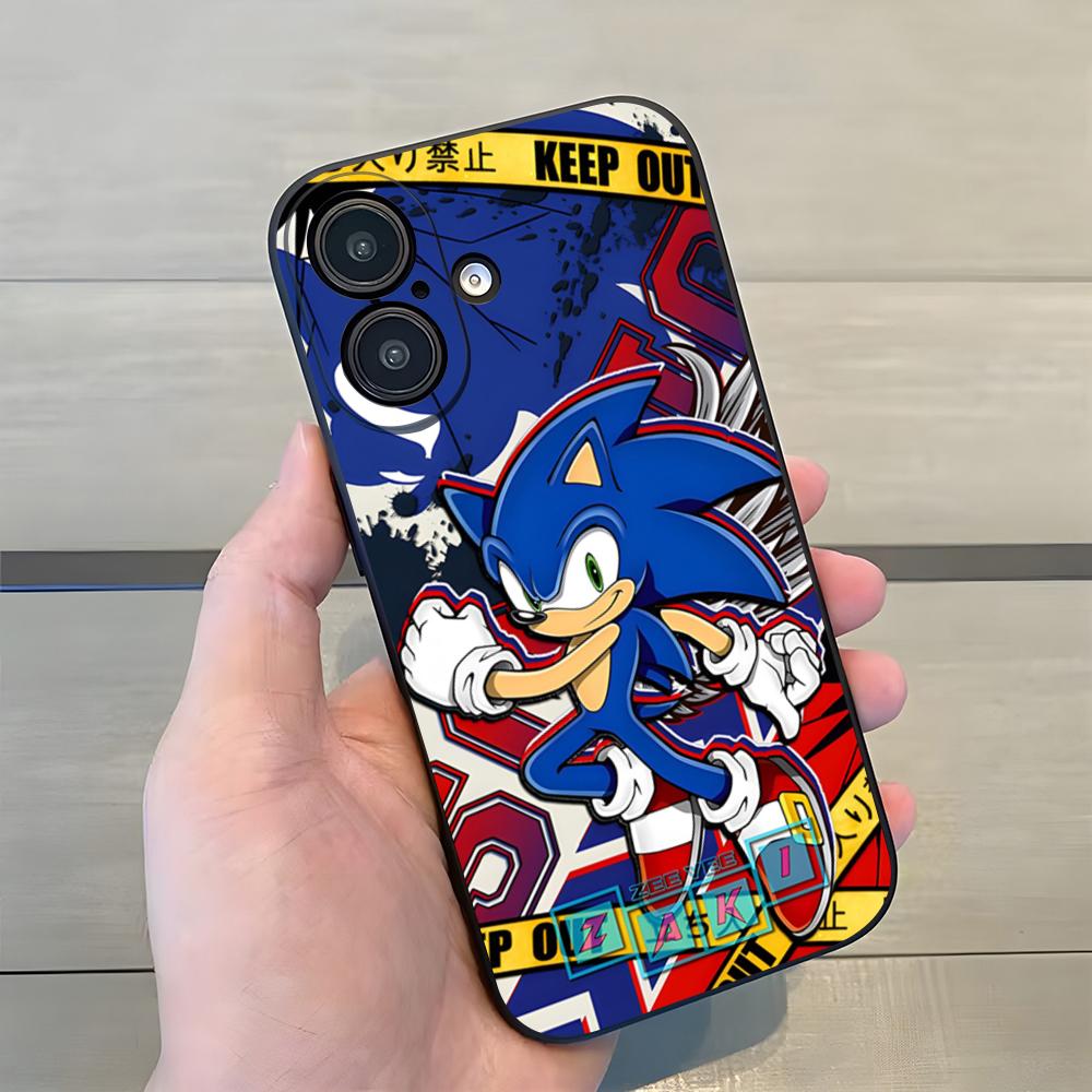 Cartoon S-Sonics Hedgehog Phone Case For Iphone 17 Pro Max 15 16 Pro 14 Plus 13 11 12 Xr X Xs 7 8 SE Plus Back Cover