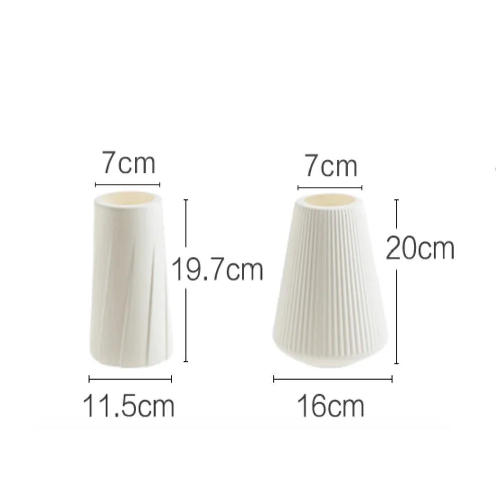 Plastic Vase Shatterproof Anti-Ceramic Modern Minimalist Flower Arrangement Ornament Unbroken Wedding Home Decor