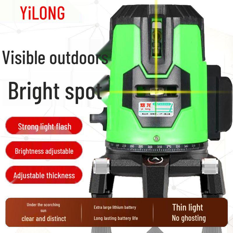 High-Precision Outdoor Automatic Green Infrared Laser Level with Strong Light and Fine Line