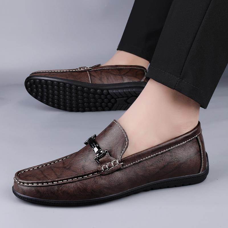 Fashion Soft Sole Comfortable Casual Dress Shoes Luxury Brand Stylish Loafers Men's Leather Shoes High Quality Moccasins Designer Shoes