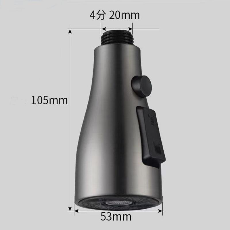 

Кухонный выдвижной смеситель Заменить насадку-распылитель 3 режима АБС Раковина для ванной комнаты Душевая лейка для подключения 1/2 серый