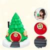 3D Printed Christmas Tree House Figurine, 4.52x3.93 Inch Festive Holiday Decor, Whimsical Tree-Shaped Home Ornament With Snowy Base For Christmas Home