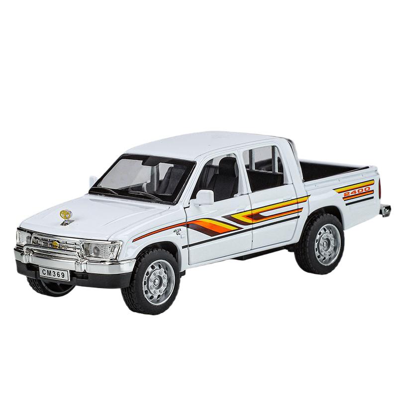 1/32 Toyota Hilux Off Road Pikap Kamyonet Alaşım Metal Diecast Model Araç Minyatür Sesli ve Işıklı Koleksiyon Hediye Çocuk Oyuncak