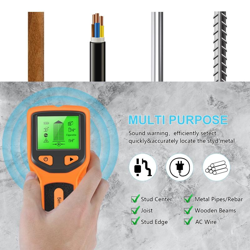5 In 1 Metal Detector Wall Detector Wall Thickness Gauge Backlight Wall Stud Finder Electronic Wall Scanner Gold Finder
