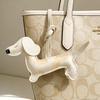 NEW Dachshund Dog Keychain Cute Pendant Puppy PU Leather Key Ring Accessory Animal Bag Charm Keys Ornament