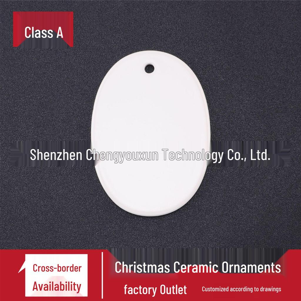 UV-Printed Ceramic Christmas Ornaments with Hang Tags