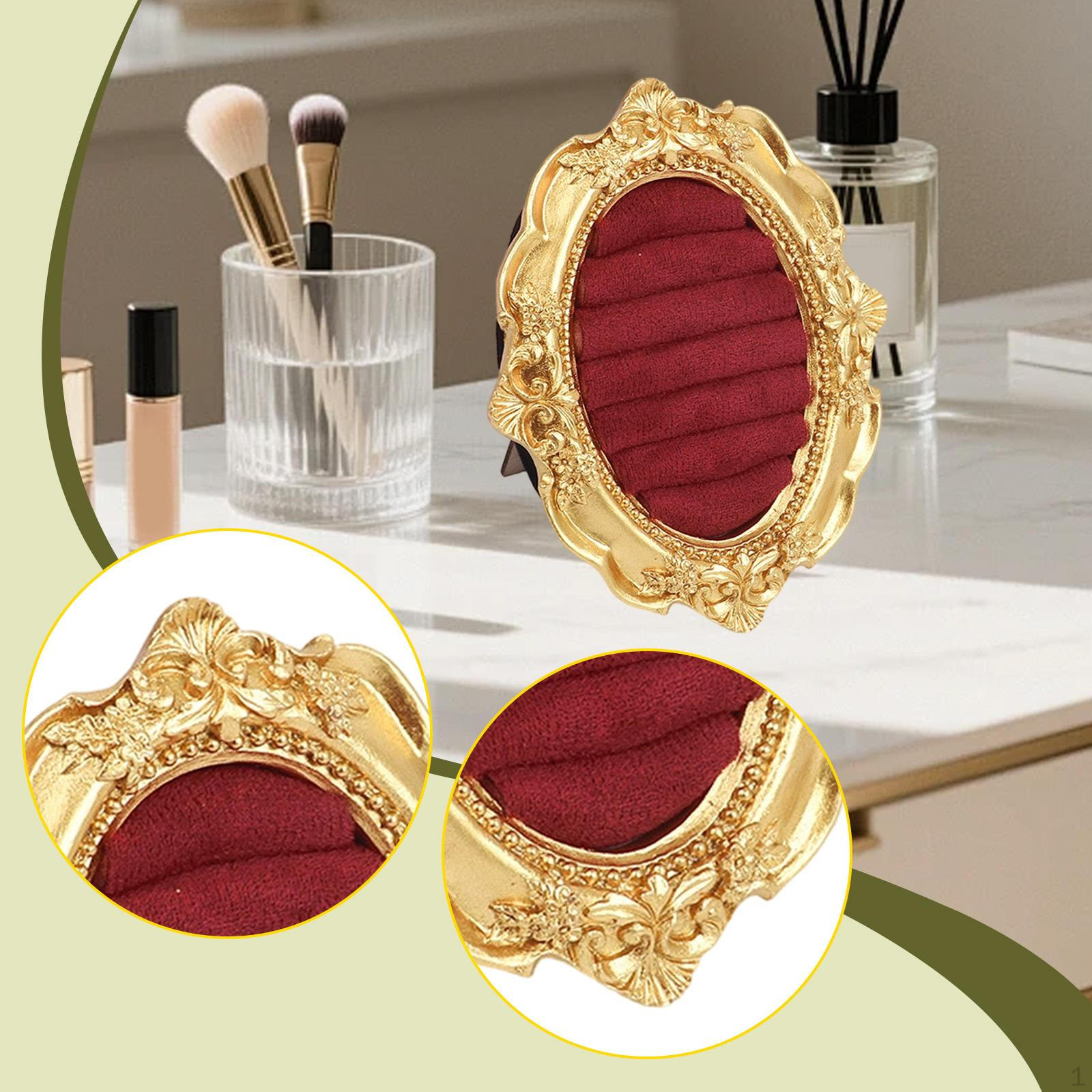 

Vintage Display Stand Baroque Holder,Portable Resin Versatile Organizer Ear Tray for Store красный