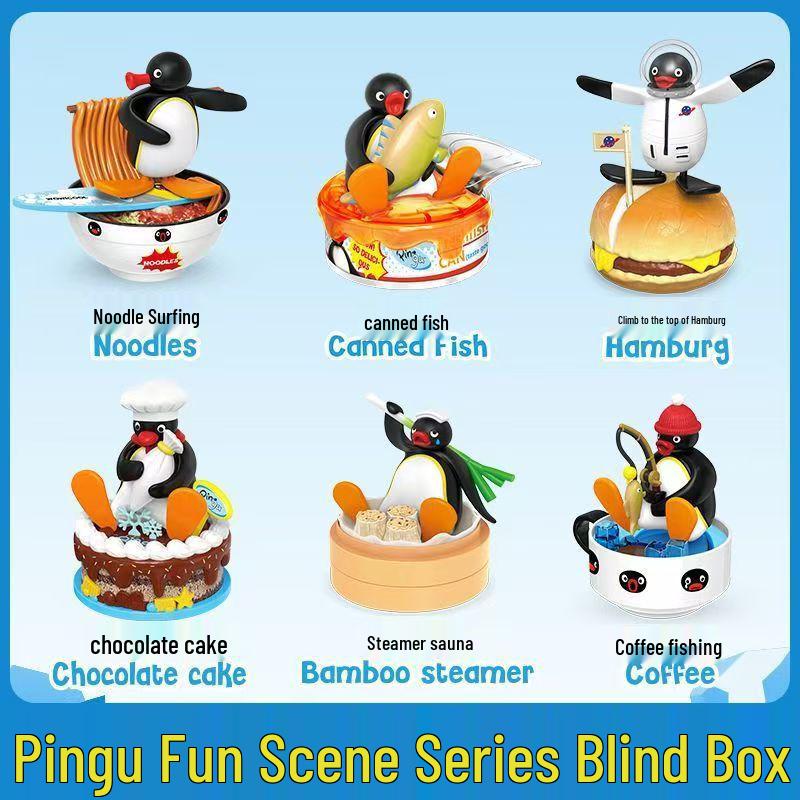 Pingu Fun Scene: DIY Cute Penguin Surfing Blind Box Series