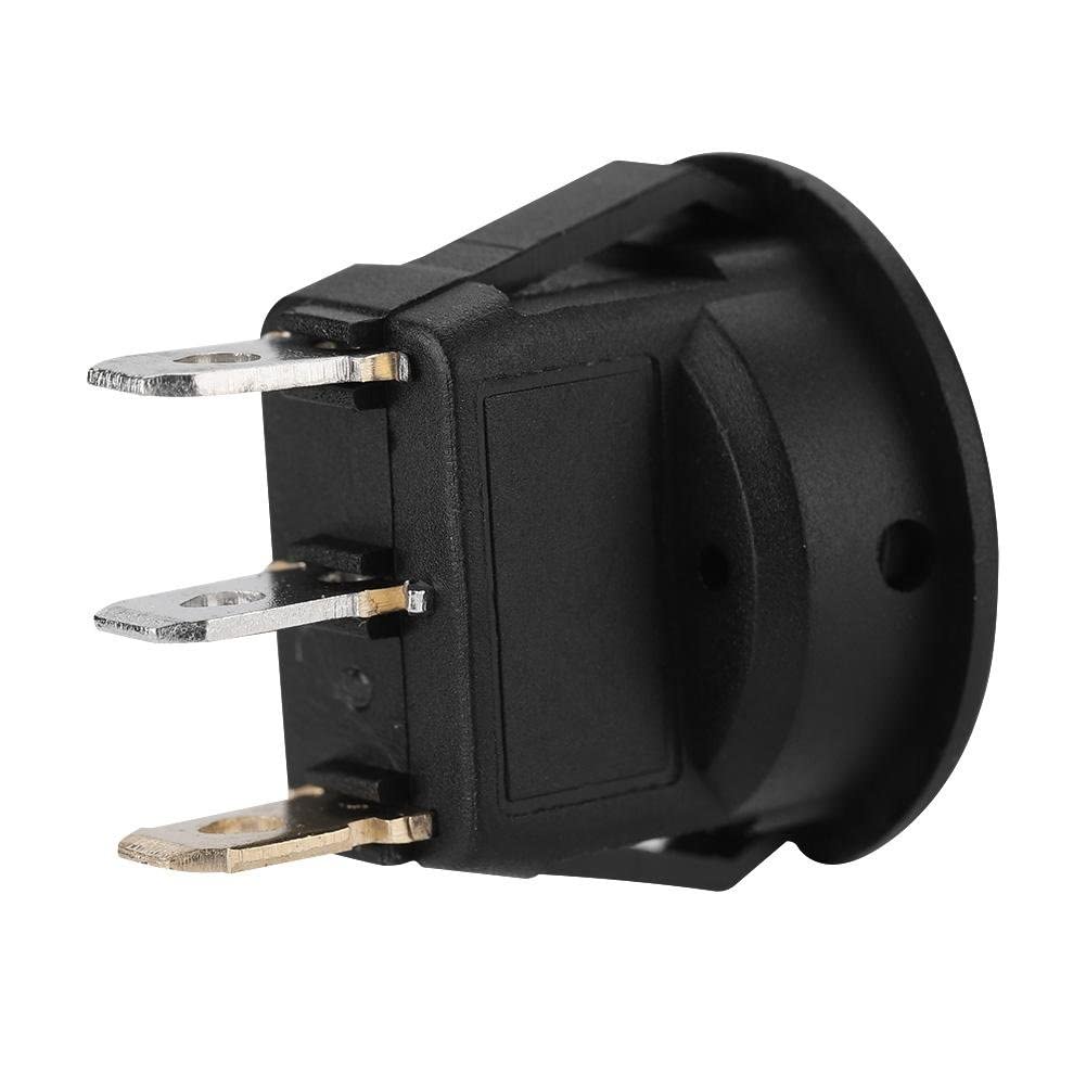 12V Round Automotive Rocker Switch, Weatherproof Electrical LED Illuminated ON Off Toggle Spst Switch Vehicle Electrical Accessory for Car Van Boat