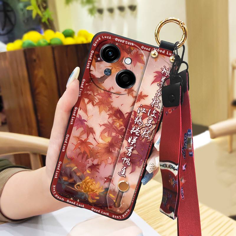 Dirt-resistant Wrist Strap Phone Case For Tecno POP9 4G/Spark GO 1/KL4 Anti-knock Anti-dust Soft case Durable Lanyard