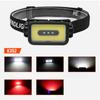 K372 Lampe frontale LED Lampe de poche COB Batterie 18650 intégrée IPX4 Étanche Phare Lanterne de randonnée Lumière forte portable extérieur course de nuit