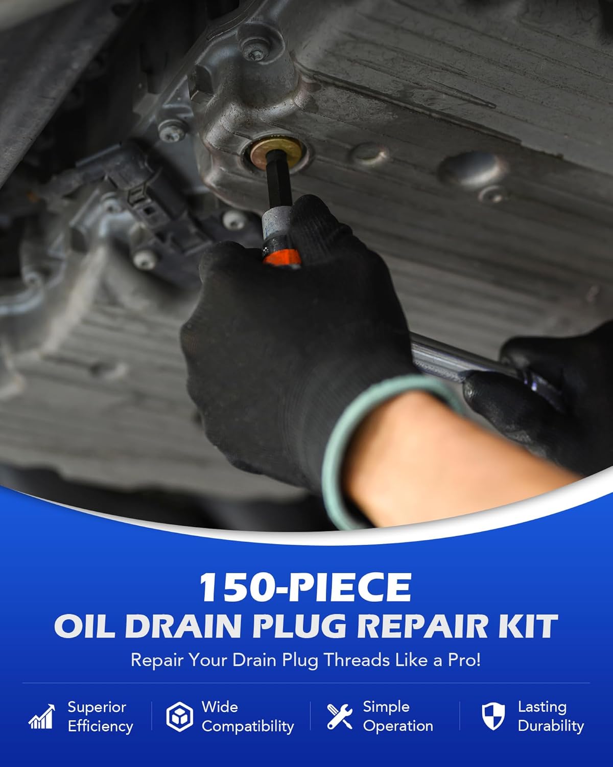 

150pc Oil Drain Plug Repair Kit M13-M22, Metric Thread Repair with Washers, Taps, Plugs & Case United States