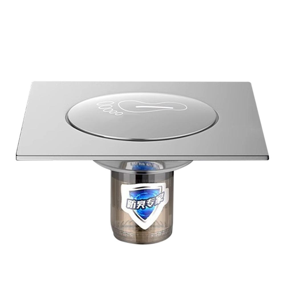 

Stainless Steel Press-Type Floor Drain Pop Up Bounce Sewer Floor Strainer Creative Drain Filter срібний