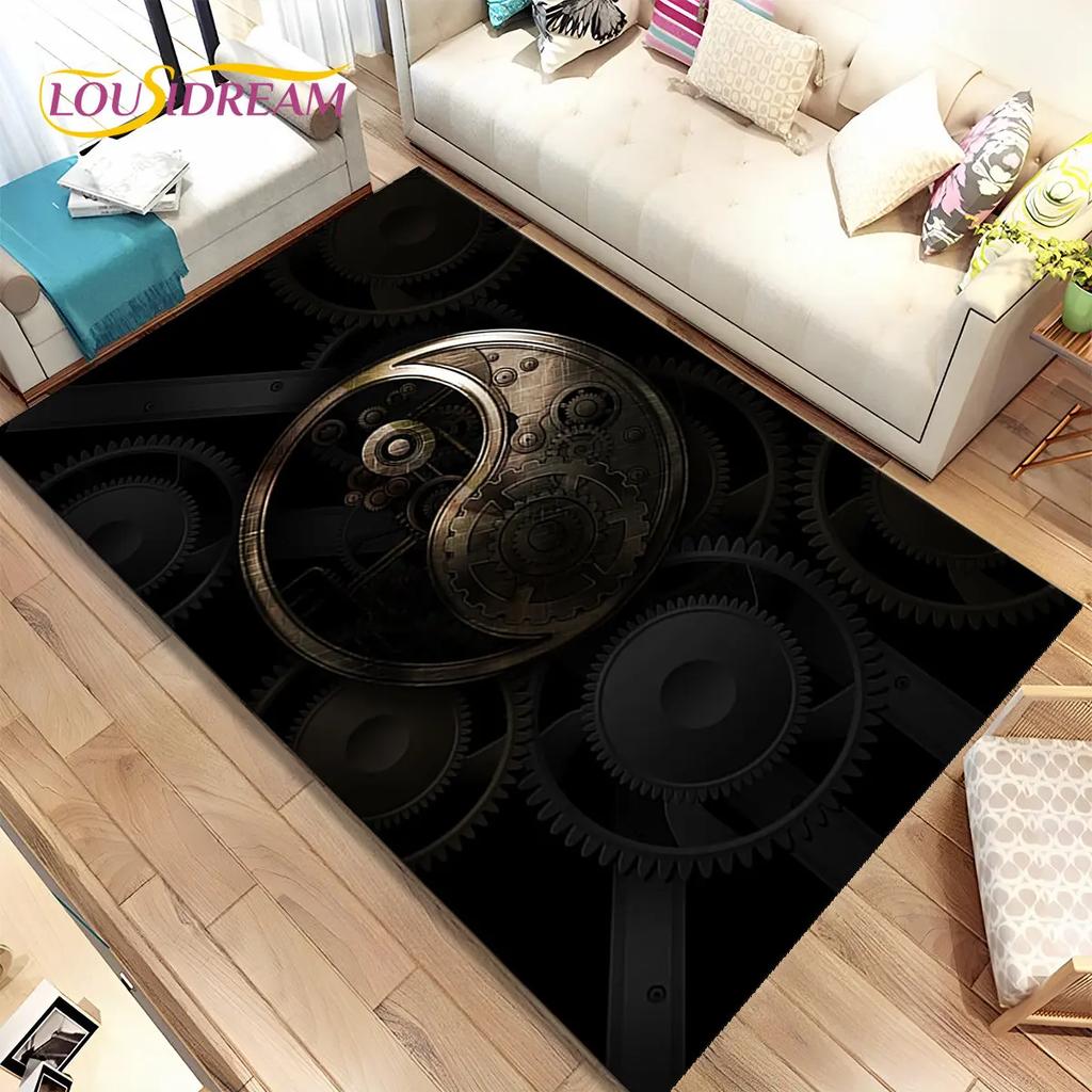 Chinese Tai Chi Bagua Yin Yang  Area Rug,Carpet Rug for Home Living Room Children Bedroom Sofa Doormat Decor,Non-slip Floor Mat