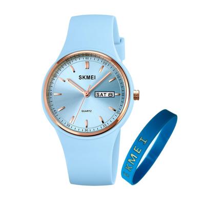 SKMEI Hand Day of the High School Light Blue Watch for Women Women's Watch, Silicone, Waterproof, Sports, Cute, Student, Simple, Watch, Women's Watch,