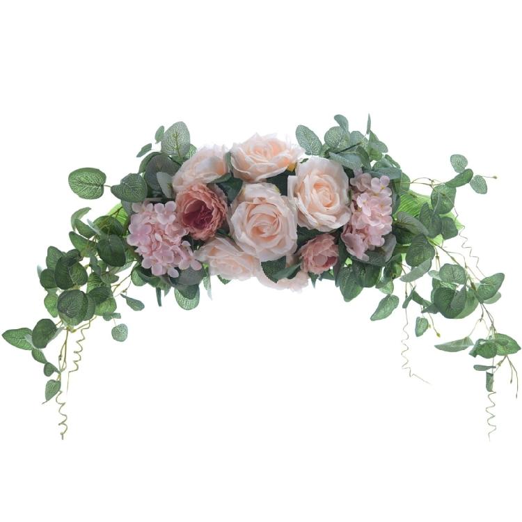 Handmade Wedding Wreath Featurings Green and Artificial Rose Wall Hanging Ornament Perfect for Springtimes Decorations