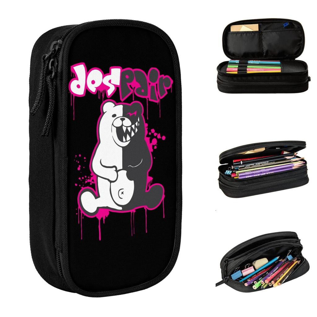 Danganronpa Monokuma Despair Pencil Cases New Pen Holder Bag Student Big Capacity School Supplies Zipper Pencilcases