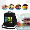 Swim Bike Run Pattern Insulated Lunch Bag Reusable Thermal Cooler Oxford Totes with Adjustable Strap for Travel Picnic