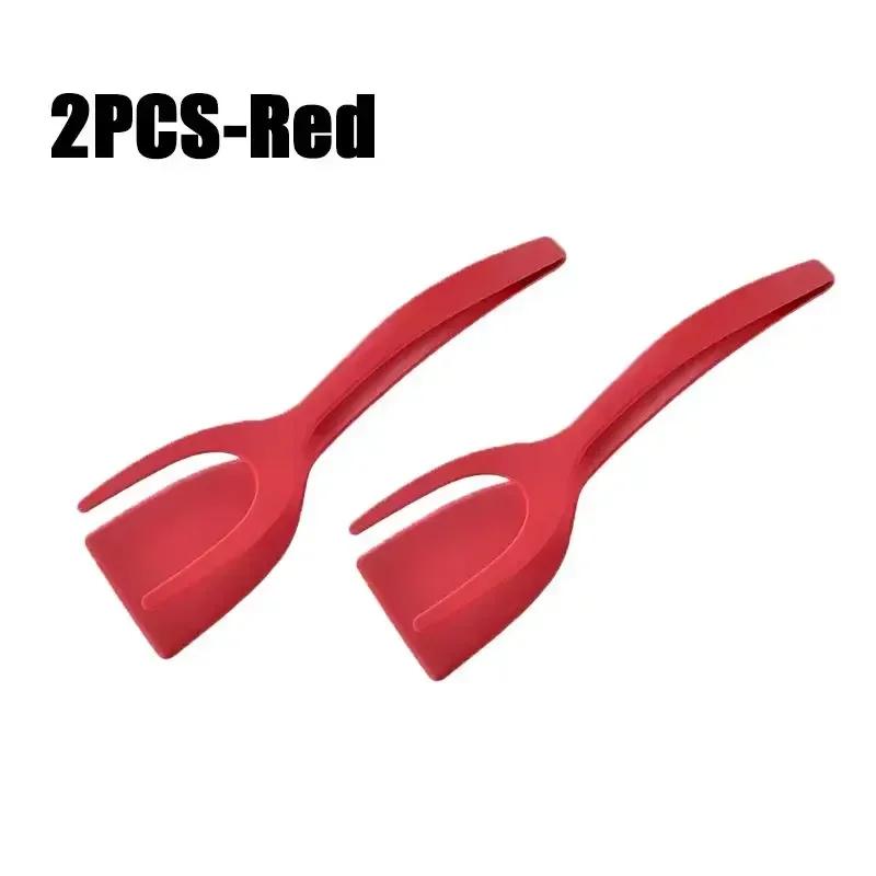 2-in-1 Egg Spatula Tongs  Cooking Utensils Kitchen Accessories Pancake Cooking Machine Flip Pliers Nylon Clip Gadget Tools