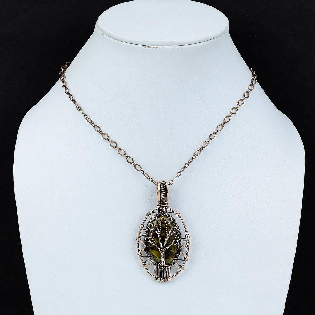 Tree Of Life Fruit Jasper Pendant Copper Wire Wrapped Pendant Tree Of Life Jewelry Handmade Pendant Gemstone Copper Jewelry Gift For Mother