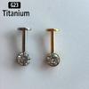 ASTM F136 Titanium 16G Marquise CZ Screw Flat Back Vertical Helix Piercing Ear Cartilage Stud Earrings G23 Titanium Body Jewelry