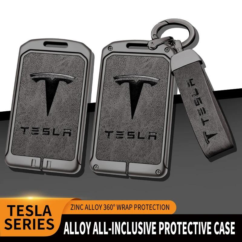 Custodia in Metallo per Chiave Auto Cover Per Tesla Model 3 Model S Model X Model Y Roadster Cybertruck Portachiavi Cardless Portaprotettore Accessori