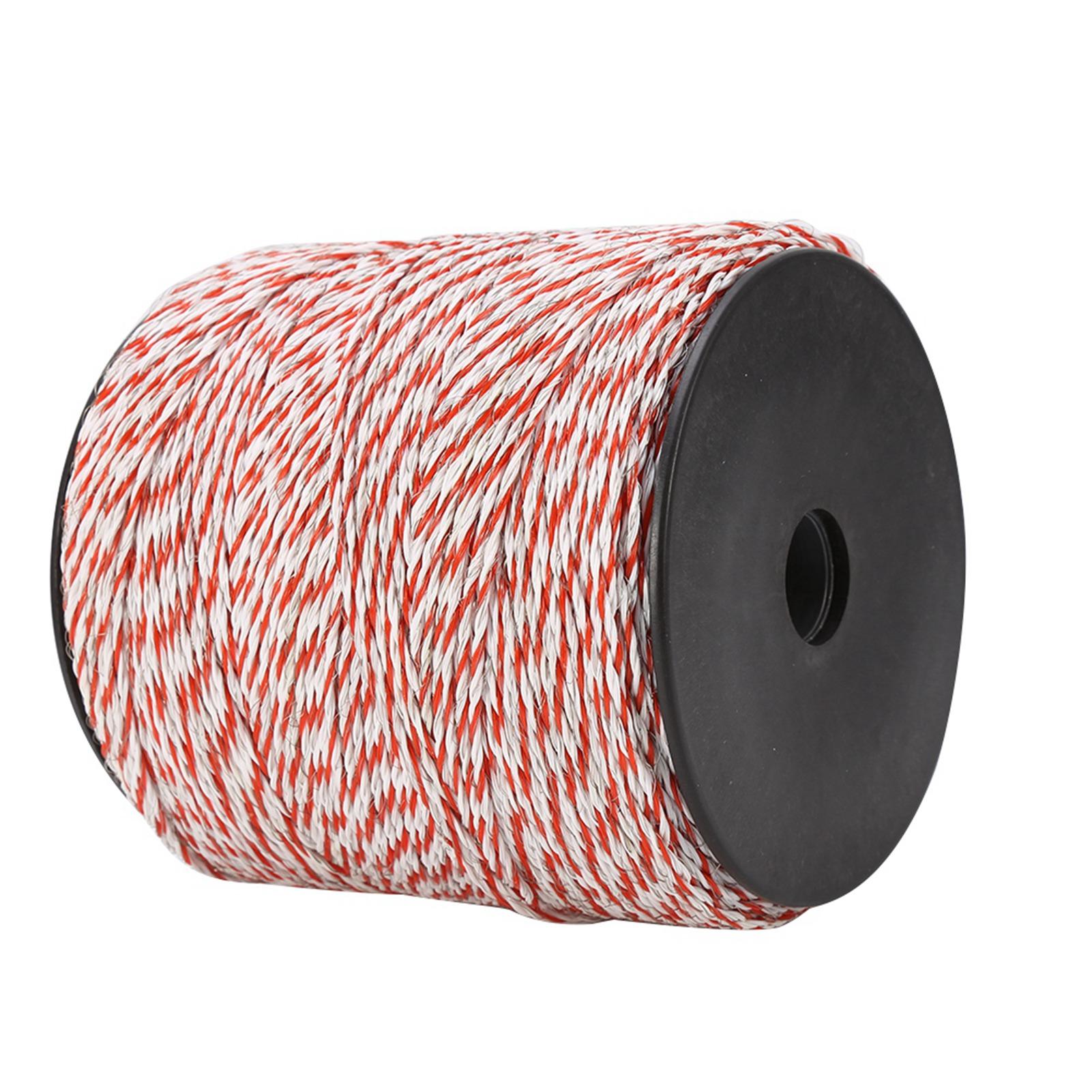 

500M White&Red Electric Livestock Fence Wire Stainless Steel Conductive Rope