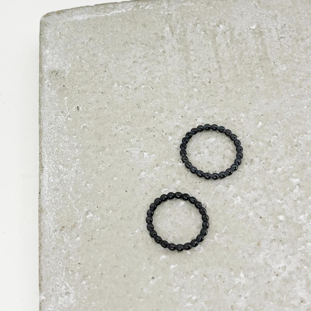 Glory_Arden [Unisex] Surgical Steel Black Metal Ball Ring / Gbsr-076