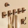 Selbstklebender Holz-Haken - Nussbaum Garderoben- & Handtuchhalter für Badezimmer/Schlafzimmer Wandaufbewahrung Dekoration