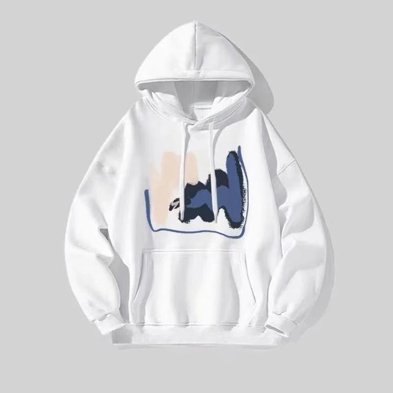 New Men and Women for Spring Autumn Fashion Casual Hooded Sweatshirt Fashion Simple Loose Breathable Print Hoodie