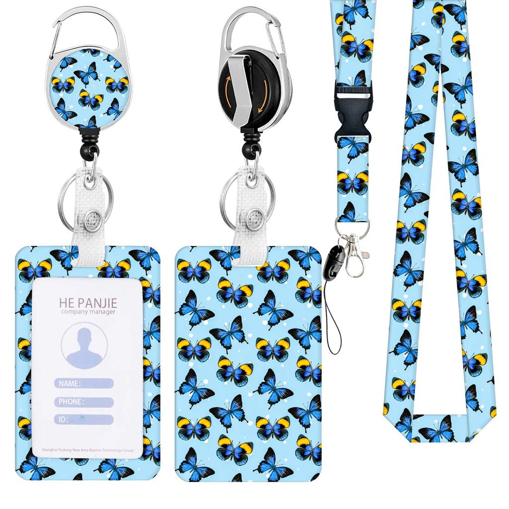 Work Office Badge Holder Fashionable Badge Holder Retractable Reel Stylish Id Card Protector for Work School Professionals Badge
