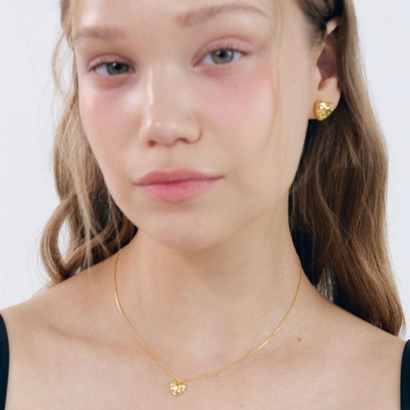 NUOY (925 Silver) Gold Heart Necklace