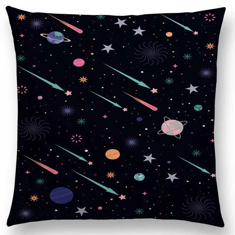 Neueste Schwarzer Hintergrund Mond Sterne Meteor Sternbild Galaxie Sofa Kissenbezug Katze Bär Hase Reh Vogel Kissenbezug