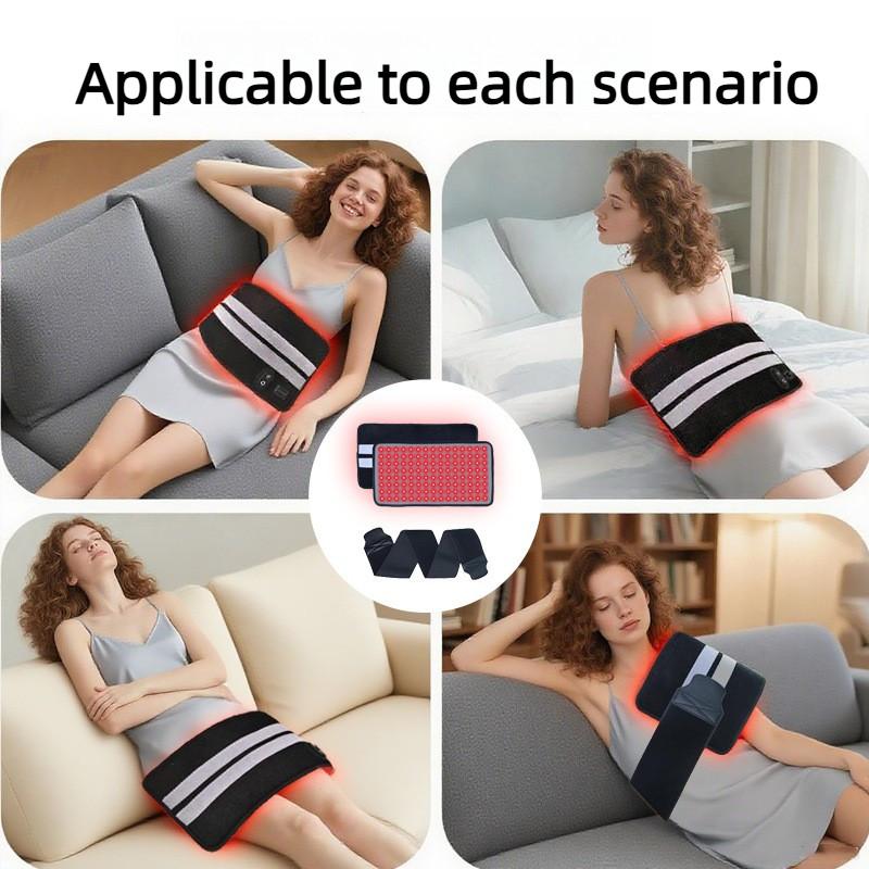 120LED Mini Therapy Blanket Portable Red Light Waist Belt Household Hot Compress Therapy Device Infrared Waist Protection Pad