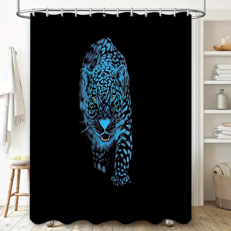Tiger Shower Curtain Wild Animal Forest Decor Bathroom Set Nature Jungle Theme Home Decor Artistic Print Waterproof Fabric