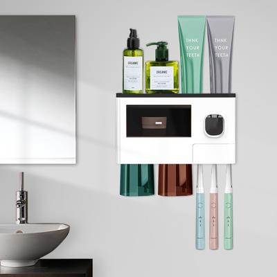 1 Set Of Toothbrush Holder Wall-mounted Non-perforated Automatic Toothpaste Dispenser Toothbrush