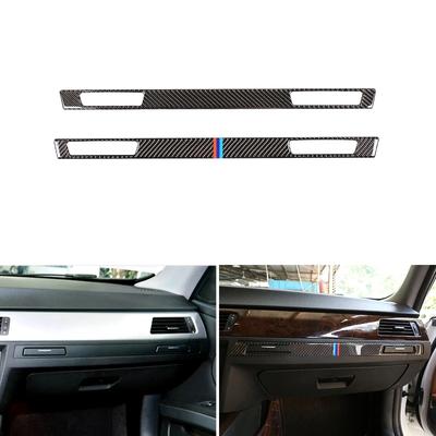 Real Carbon Fiber Center Control Copilot Water Cup Holder Panel Cover Trim For BMW E90 E92 E93 2005 2006 - 2009 2010 2011