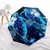 Turtle Flowers Theme 8 Bone Hand Automatic Folding Fashion umbrella, Compact and Portable Design, A Perfect Gift for Birthday, Christmas or