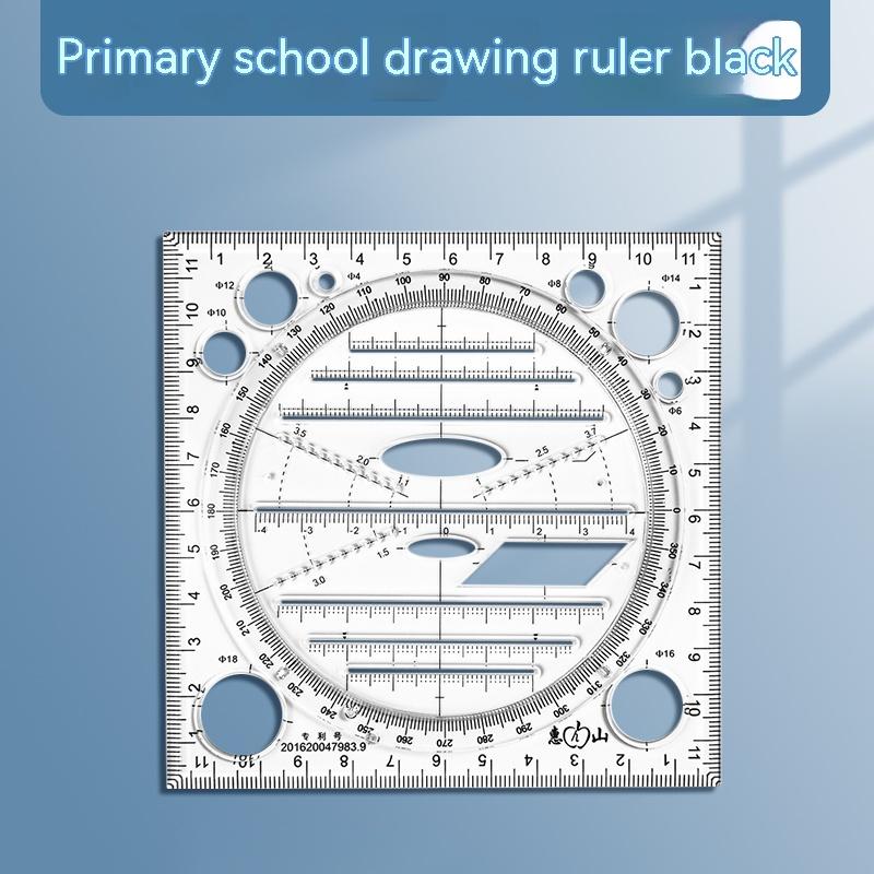 Multifunction Geometric Template Plastic Measuring Ruler Circles 360 Degree Drawing Round Ruler Geometric Drawing Stencils Tools