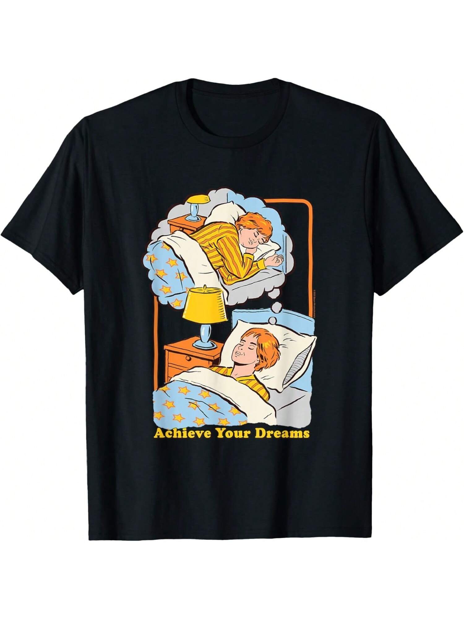 Achieve Your Dreams Sleepy Retro Dark Humor T-Shirt S разноцветный
