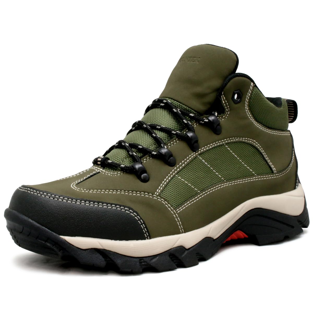 

MOUNTEK MT2000 Khaki Waterproof Hiking Shoes for Men and Women, Wide 4E Fit, Slip-Resistant Sole, Shock-Absorbing Midsole, Durable, Khaki, Size 28.0