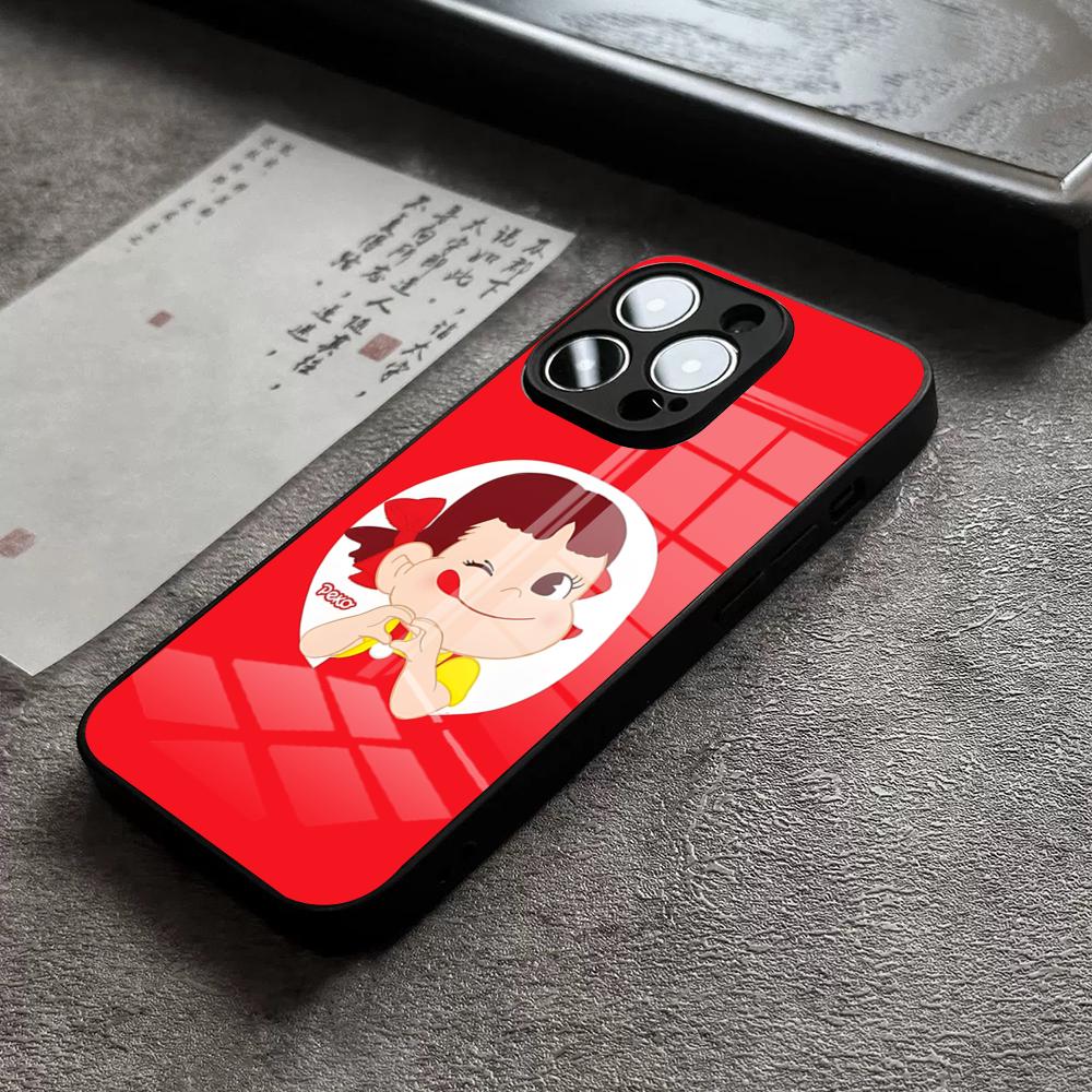 Cartoon Peko Chan Phone Case For IPhone 16 Pro Max 14 17 Air 12 15 11 13 Mini X XR XS Max SE Glass Cover