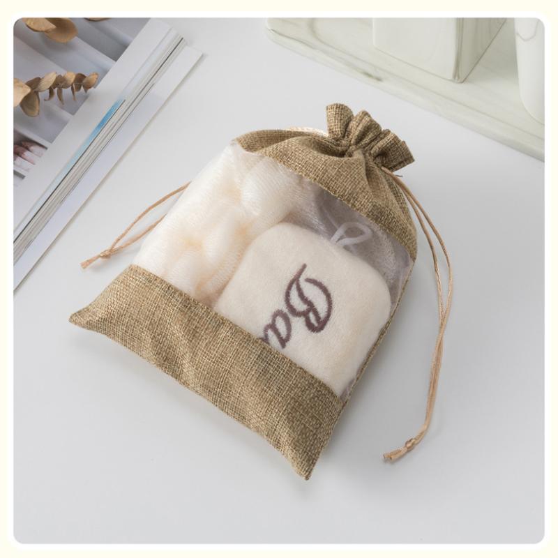 1 Set Spa Shower Gift Bag Bathing Skin Cleaning Kit Gift For Women Sisal Bath Flower Foot File Kit Back Scrubber Gloves Massager
