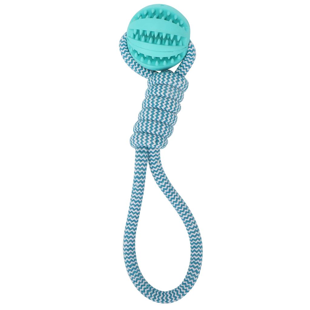 Cotton Rope Outdoor Ball Dog Leakage Clean Teething Rubber Chewing Toys Pet SupplyBlue