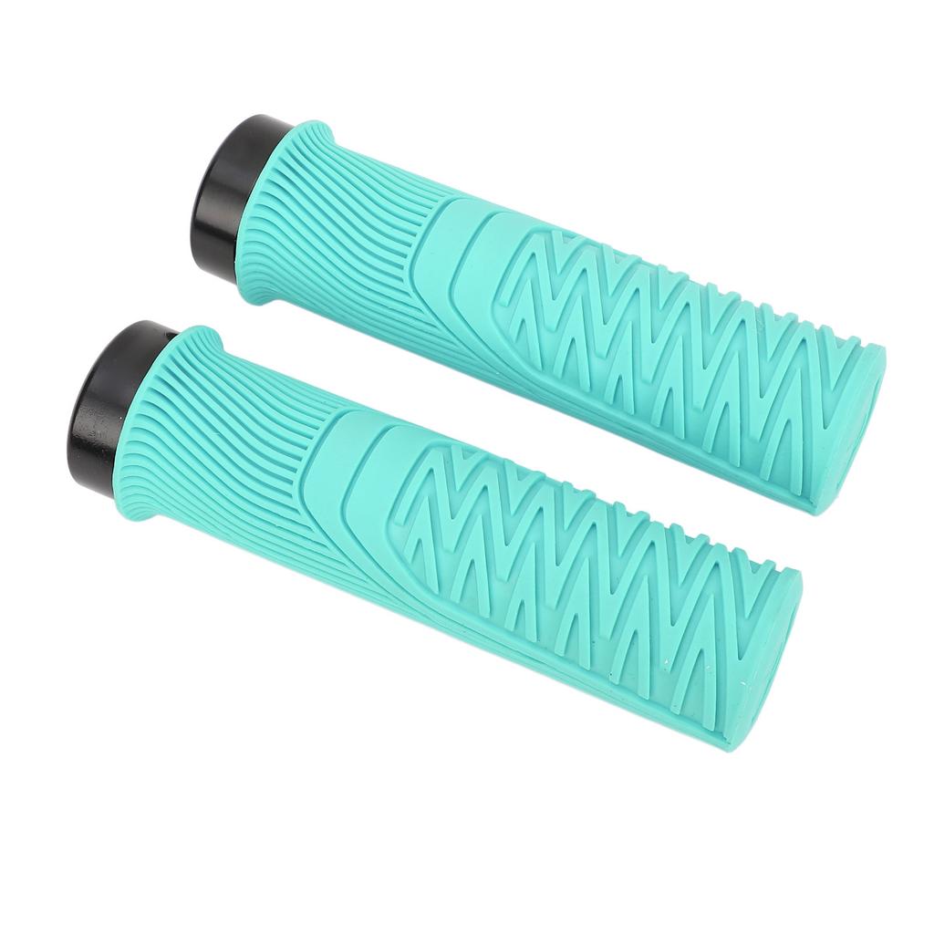 Bike Handlebar Grips Hard Wearing Single Lock On Antislip Increase Riding Safety Soft Resin for Various Bikes Blue