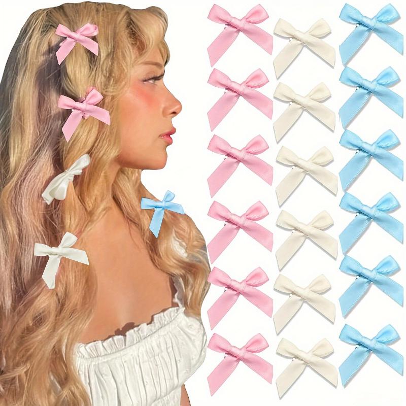30-piece Set of Bow Hairpins Duckbill Clips Ballet Style Ribbon Small Hairpins Dopamine Sweet Braided Hair Accessories
