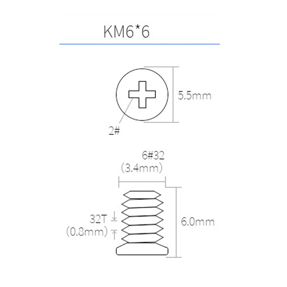 30-100PCS 6-32*6 Computer Screws Countersunk Head Hard Disk Screw Cross Flat Tail Coarse 3.5mm Thread Bolts