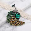 Brooch Pin Imitation Crystal Inlaid Peacock Shape Zinc Alloy Pin Coats Suits Sweaters Dresses Badge Party Fashion Accessory